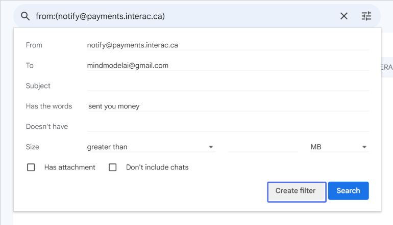 Image highlighting the task: Make a filter that defined the pattern it should look for in emails to decide whether or not to forward them.