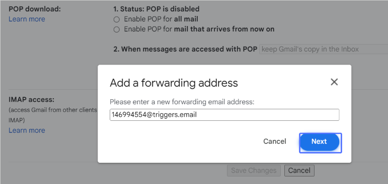 Image highlighting the task: Enter the email that was provided to you for this step. Each automation is unique and will have a different email address to trigger your automations specifically.